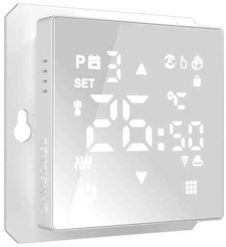 Терморегулятор сенсорный с датчиком без рамки Werkel по Wi-Fi 0С +50С белый глянцевый фото Терморегулятор сенсорный с датчиком без рамки Werkel по Wi-Fi 0С +50С белый глянцевый картинка